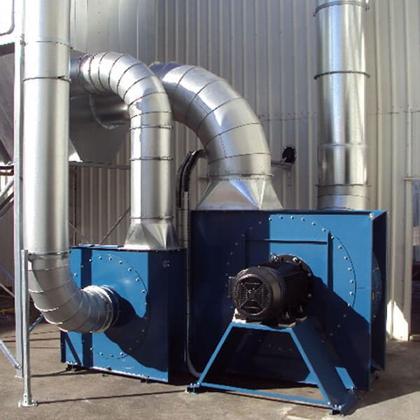 hume door industrial fans on dust extraction system